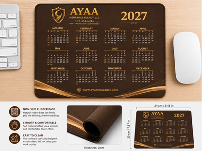 Custom Calendar Mouse Pad