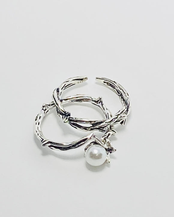 Retro Pearls Set  Silver 925 Ring