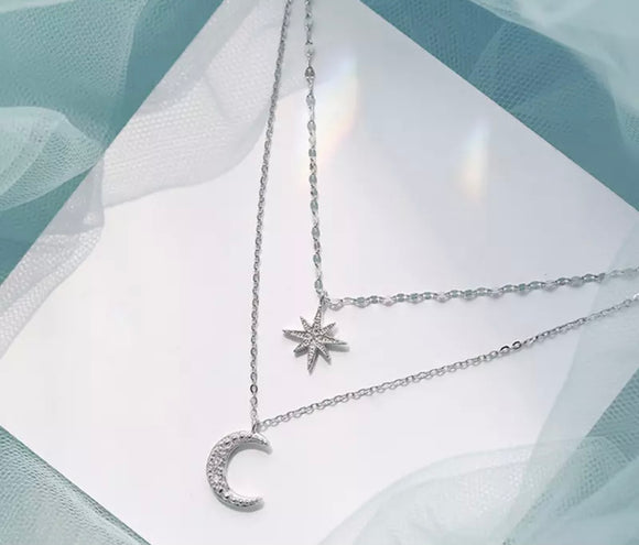 Necklace- Sun and Star -Silver 925