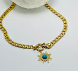 Sun Flower Pendant Necklace - Stainless Steel