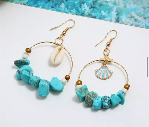 Under the sea fashion turquoise earrings