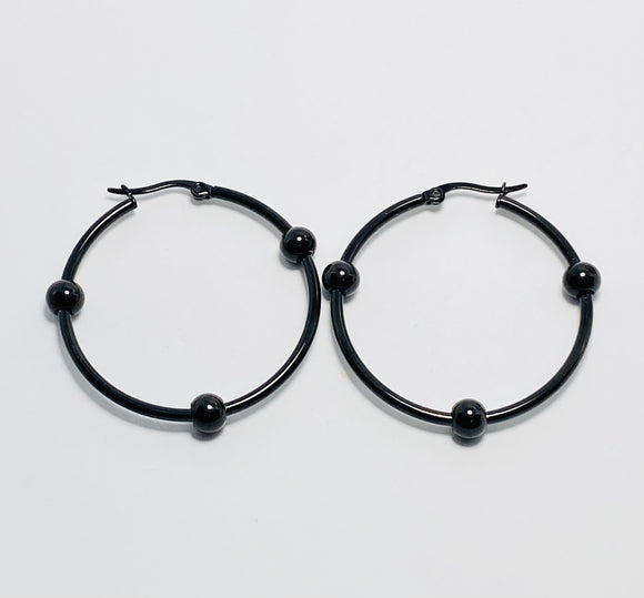 Black Stainless Steel Earrings